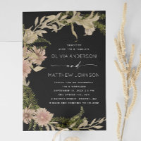 Elegante Schwarze Botanische Hochzeit | Floral Fer