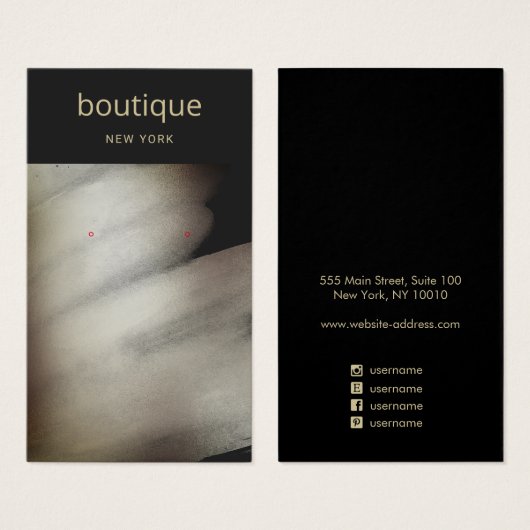 Elegante schwarze Bronzemarine Ohrring-Display-Kar (Vorne & Hinten)