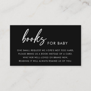 Elegante schwarze Bücher für Baby Shower-Einlage Begleitkarte