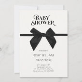 Elegante, schwarze Bugbaby-Dusche Einladung (Vorderseite)