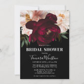 Elegante schwarze Burgundy- und Blush-Schwarz-Dusc Einladung (Vorderseite)