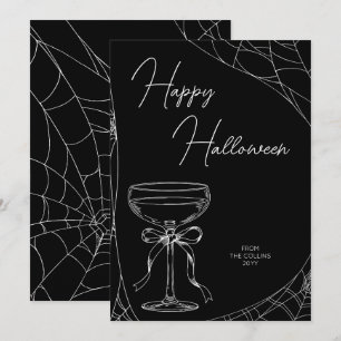 Elegante schwarze Cocktail-Schleife Erwachsene Fro Feiertagskarte