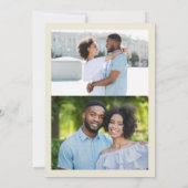 Elegante Schwarze Creme Moderne Typografie 3 Fotos Save The Date (Rückseite)