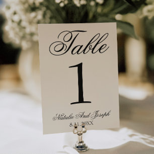 Elegante schwarze Creme-Old-Money-Hochzeitstisch-N Einladung