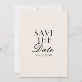 Elegante schwarze cremefarbene Hochzeit im Luxus-C Save The Date (Vorderseite)