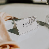 Elegante schwarze cremefarbene Hochzeitsplatzkarte Tischnummer