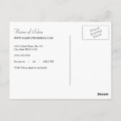 Elegante Schwarze Curls Silberschere Ernennung Postkarte (Rückseite)