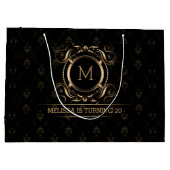 Elegante schwarze Damasken mit einem mittelgroßen  Große Geschenktüte (Rückseite)