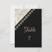 Elegante schwarze, Damaskus-Tischkarte Einladung (Vorderseite)