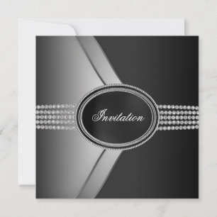 Elegante schwarze Diamant Black-Tie-Party Einladung