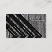 Elegante, schwarze Dreiecke auf rustikaler Holzobe Visitenkarte (Rückseite)