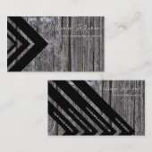 Elegante, schwarze Dreiecke auf rustikaler Holzobe Visitenkarte (Vorne/Hinten)