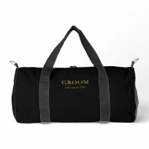 Elegante schwarze Duffle-Tasche als Geschenk für T