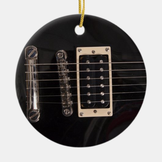 Elegante schwarze E-Gitarren-Verzierung Keramikornament (Vorne)