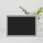 Elegante Schwarze Einladung (Stehend Vorderseite)