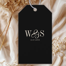 Elegante schwarze Erstehelichtspaare Geschenkanhänger