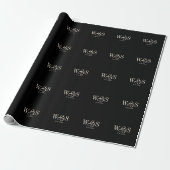 Elegante schwarze Erstehelichtspaare Geschenkpapier (Ungerollt)