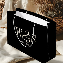 Elegante schwarze Erstehelichtspaare Große Geschenktüte