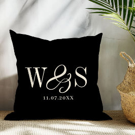 Elegante schwarze Erstehelichtspaare Kissen