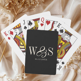 Elegante schwarze Erstehelichtspaare Spielkarten