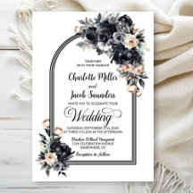 Elegante Schwarze Flora Arch Wedding
