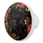 Elegante Schwarze Flora Keramikknauf (Rechts)