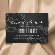 Elegante schwarze florale Bridal Shower