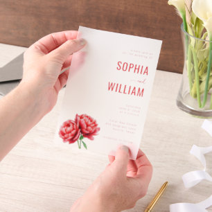 Elegante schwarze florale Pfingstrosen Pergament Einladungen