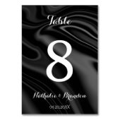 Elegante schwarze flüssige Tischnummer (Vorderseite)