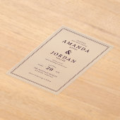 Elegante schwarze formelle Hochzeitseinladung Acryleinladungen (Ablage )