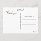 Elegante Schwarze FotoCollage | Blank Vielen Dank Postkarte (Rückseite)