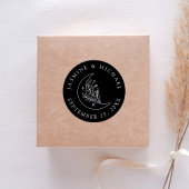 Elegante Schwarze Gastgeschenk Hochzeit Runder Aufkleber