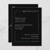 Elegante Schwarze geometrische Initialen Begleitkarte (Vorne/Hinten)