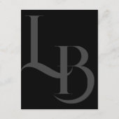 Elegante Schwarze geometrische Initialen Begleitkarte (Rückseite)