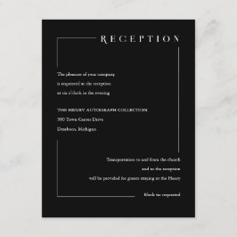 Elegante Schwarze geometrische Initialen Begleitkarte