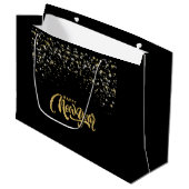 Elegante schwarze Geschenktasche Große Geschenktüte (Vorderseite Schrägansicht)