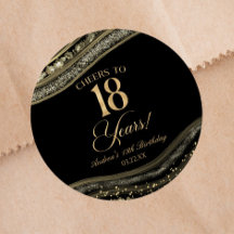 Elegante schwarze Gold-Achat-18-Geburtstagsfeier