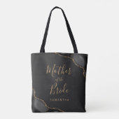 Elegante schwarze Gold-Achat-Dunkle Brautmutter Tasche (Rückseite)