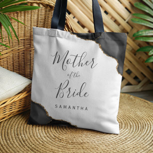 Elegante schwarze Gold-Achat-Mutter der Braut Tasche