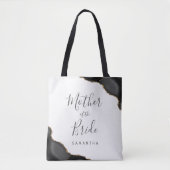 Elegante schwarze Gold-Achat-Mutter der Braut Tasche (Vorderseite)