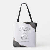Elegante schwarze Gold-Achat-Mutter der Braut Tasche (Rückseite)