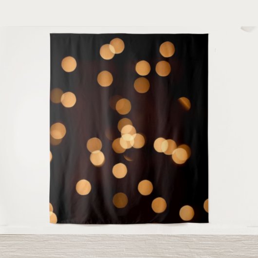 Elegante Schwarze Gold Bokeh Fotografie Hintergrun Wandteppich (Vorderseite)