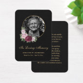 Elegante Schwarze Gold Burgund Blumengemenkarten (Schreibtisch)