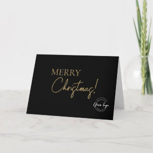 Elegante schwarze Gold Custom Logo Firmen-Weihnach Feiertagskarte