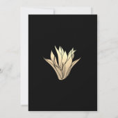 Elegante Schwarze-Gold-Flora-Hochzeit Einladung (Rückseite)