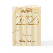 Elegante schwarze Gold Frohes Neues Jahr 2026 Gruß