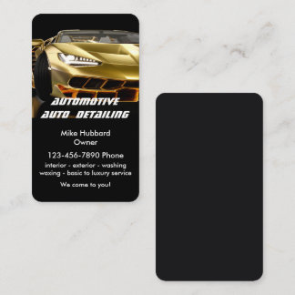 Elegante schwarze Gold-Mobil-Auto-Wasch-Detailing Visitenkarte