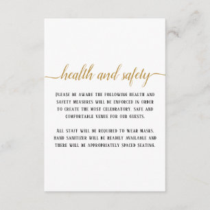 Elegante schwarze Gold-Schrift Hochzeit Gesundheit Begleitkarte