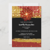 Elegante schwarze Goldbrasse Einladung (Vorderseite)