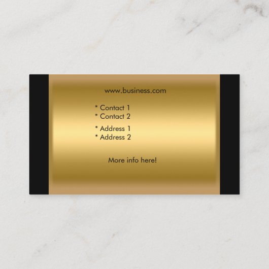Elegante schwarze GoldButike Visitenkarte (Rückseite)